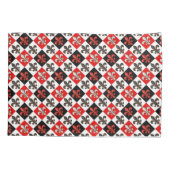 Rood Zwart Wit Geruit Fleur-de-lis Design Kussensloop (Achterkant)