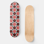 Rood Zwart Wit Geruit Fleur-de-lis Design Persoonlijk Skateboard (Voorkant)