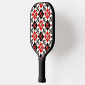 Rood Zwart Wit Geruit Fleur-de-lis Design Pickleball Paddle (Links)