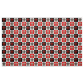 Rood Zwart Wit Geruit Fleur-de-lis Design Stof (Fat Quarter)