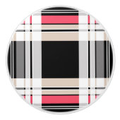 Rood zwart wit geruit keramische knop (Voorkant)