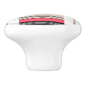 Rood zwart wit geruit keramische knop (Zijkant)