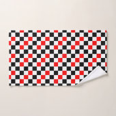 Rood Zwart Wit Geruit Patroonontwerp Bad Handdoek (Handdoek)