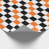 Rood Zwart Wit Geruit Patroonontwerp  Cadeaupapier (Hoek)