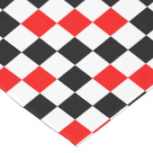 Rood Zwart Wit Geruit Patroonontwerp  Korte Tafelloper (Hoek)