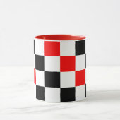 Rood Zwart Wit Geruit Patroonontwerp Mok (Midden)