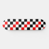 Rood Zwart Wit Geruit Patroonontwerp Persoonlijk Skateboard (Horizontaal)