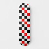 Rood Zwart Wit Geruit Patroonontwerp Persoonlijk Skateboard (Voorkant)