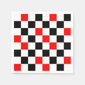Rood Zwart Wit Geruit Patroonontwerp Servet (Voorkant)
