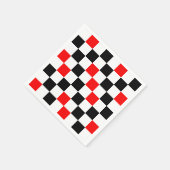 Rood Zwart Wit Geruit Patroonontwerp Servet (Hoek)