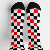 Rood Zwart Wit Geruit Patroonontwerp  Sokken (Top)