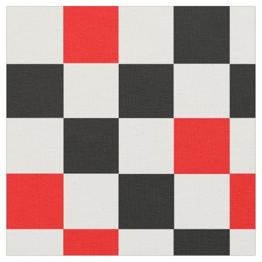 Rood Zwart Wit Geruit Patroonontwerp Stof (Close Up)