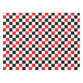 Rood Zwart Wit Geruit Patroonontwerp Tafelkleed (Voorkant (Horizontaal))