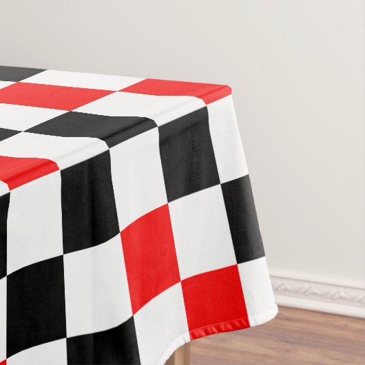 Rood Zwart Wit Geruit Patroonontwerp Tafelkleed (Voorbeeld)