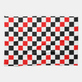 Rood Zwart Wit Geruit Patroonontwerp Theedoek (Horizontaal)