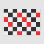 Rood Zwart Wit Geruit Patroonontwerp  Tissuepapier (Voorkant)