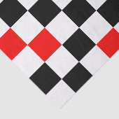 Rood Zwart Wit Geruit Patroonontwerp  Tissuepapier (Detail)