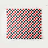 Rood Zwart Wit Geruit Patroonontwerp Wandkleed (Voorkant (horizontaal))