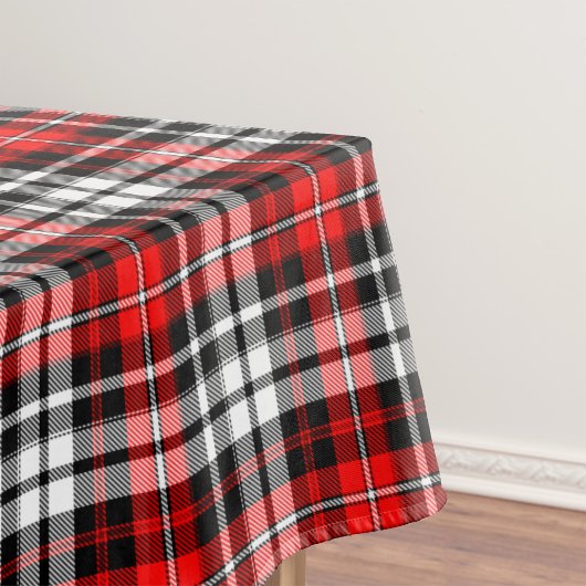 Rood Zwart Wit Geruit Schotse Plaid Patroon Design Tafelkleed