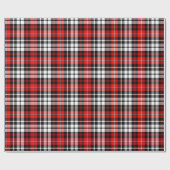 Rood Zwart Wit Geruit Schotse Ruit Patroon Ontwerp Cadeaupapier (Vlak)