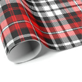 Rood Zwart Wit Geruit Schotse Ruit Patroon Ontwerp Cadeaupapier (Rol Hoek)