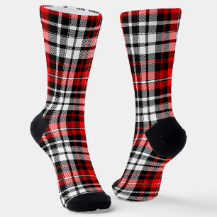 Rood zwart wit geruit Schotse ruitpatroon ontwerp  Sokken