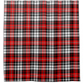 Rood Zwart Wit Geruit Tartan Patroon Design Douchegordijn (Voorkant)