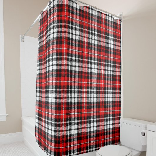 Rood Zwart Wit Geruit Tartan Patroon Design Douchegordijn