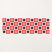 Rood Zwart Wit Geruit Vierkant Patroonontwerp Yogamat (Voorkant (horizontaal))