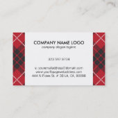 Rood zwart & wit geruite patroon visitekaartje (Achterkant)