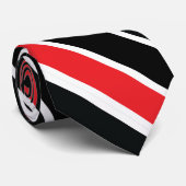 Rood Zwart & Wit Gestreept Stropdas (Opgerold)