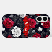 Rood Zwart-Wit Gothic Rozen iPhone / iPad case (Achterkant (horizontaal))