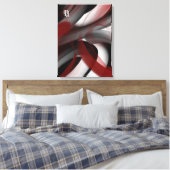 Rood Zwart Wit Grijs Abstract Canvas Afdruk (Insitu (Slaapkamer))