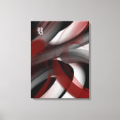 Rood Zwart Wit Grijs Abstract Canvas Afdruk (Voorkant)