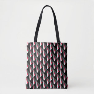 Rood zwart wit grijs patroon tote bag