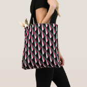 Rood zwart wit grijs patroon tote bag (Dichtbij)