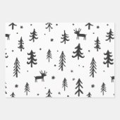 Rood Zwart Wit Kaars Illustraties Patroon Inpakpapier Vel (Voorkant 2)