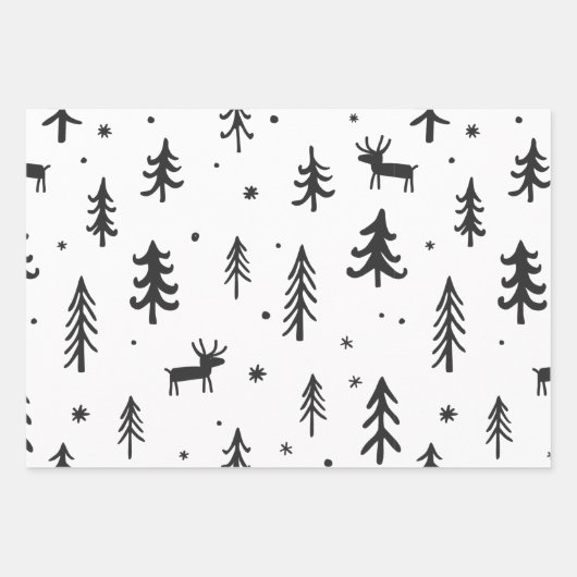 Rood Zwart Wit Kaars Illustraties Patroon Inpakpapier Vel (Voorkant 2)