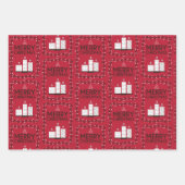 Rood Zwart Wit Kaars Illustraties Patroon Inpakpapier Vel (Voorkant)