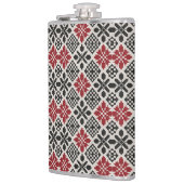 Rood Zwart Wit Keffiyeh Folk Pattern Flask Heupfles (Links)