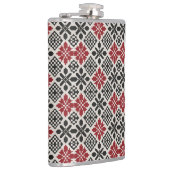 Rood Zwart Wit Keffiyeh Folk Pattern Flask Heupfles (Rechts)