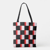 Rood Zwart Wit Kleur Blok Art Tas (Achterkant)