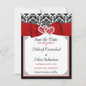 Rood, Zwart, Wit Liefde Harten Foto Save the Date (Voorkant)