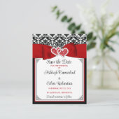 Rood, Zwart, Wit Liefde Harten Foto Save the Date (Staand voorkant)