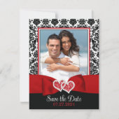 Rood, Zwart, Wit Liefde Harten Foto Save the Date (Voorkant)