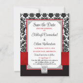 Rood, Zwart, Wit Liefde Harten Foto Save the Date (Achterkant)