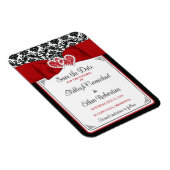 Rood, Zwart, Wit Liefde Hartjes Foto Save the Date Magneet (Rechterzijde)