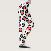 Rood Zwart Wit Luipaard Dierenprint Leggings (Rechts)