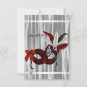 Rood Zwart Wit Masquerade Party RSVP (Voorkant)