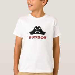 Rood Zwart + Wit Meisje's Pirate Verjaardag T-shirt